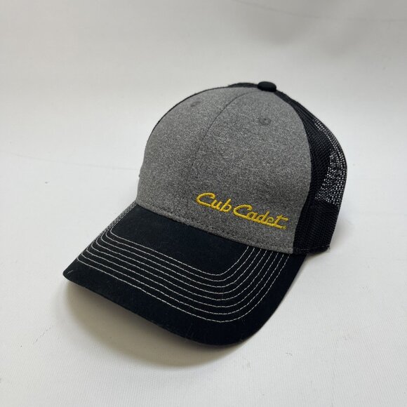 Cub Cadet Trucker Hat Mesh Back Snapback Adjustable Grey Black Workwear Cap - Picture 1 of 9